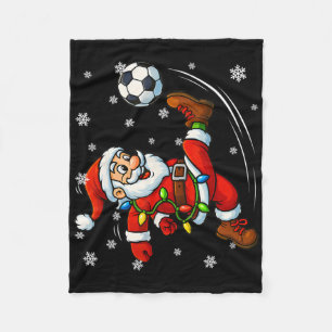 Cobertor De Velo Pijama Divertido do Papai Noel Retro Jogando Futeb
