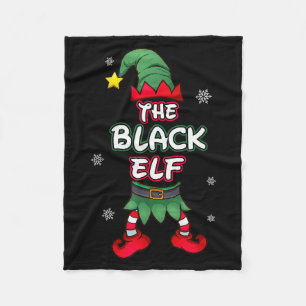 Cobertor De Velo Pijamas de Natal de Elfo Preto Pjs Família Corresp