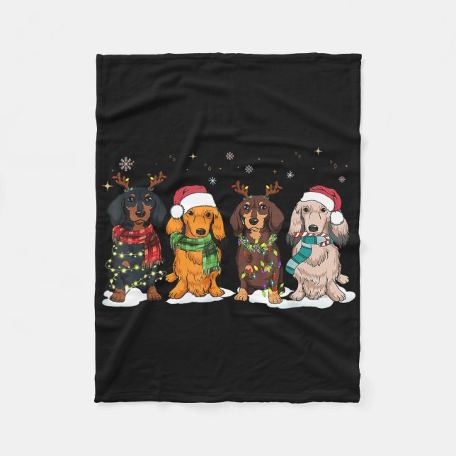 Cobertor De Velo Pijamas de Natal para cachorro Dach-shund Wei-ner (Frente)