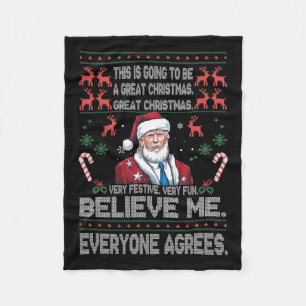Cobertor De Velo Pijamas Natal Feliz Donald Trump Engraçado Xmas Ho
