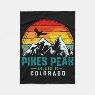 Cobertor De Velo Pikes Peak Montanha Colorado Retro Hiki Desgastado