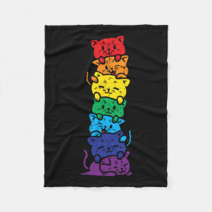 Cobertor De Velo Pilha De Gatos Arco-Íris Orgulho gay Cute Lgbt Ani