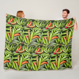 Cobertor De Velo Pilha De Pimentos Espicosos Verdes