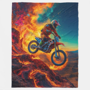 Cobertor De Velo Piloto de Motocross Escapando do Fogo