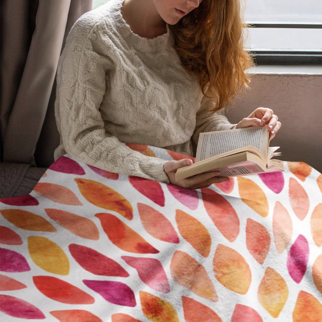 Cobertor De Velo Pincel de aquarela derrubada amarela e laranja (Criador carregado)