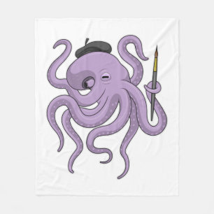 Cobertor De Velo Pincel de Pintura de Octopus