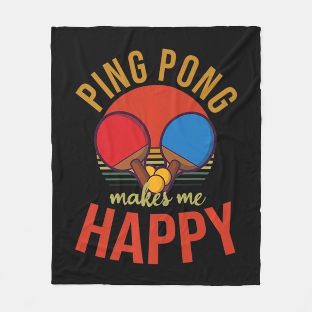 Cobertor De Velo Ping Pong me faz feliz Mesa Design (Frente)