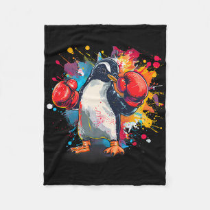 Cobertor De Velo Pinguim Boxeador Com Luvas de Boxe Kickboxing Engr