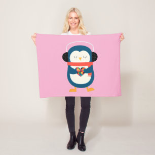 Cobertor De Velo Pinguim Cozy Heart