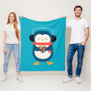 Cobertor De Velo Pinguim Cozy Heart