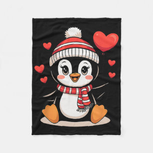 Cobertor De Velo Pinguim de Dia dos Namorados Coração Balão Fofo 