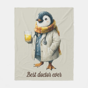 Cobertor De Velo Pinguim de Inverno Personalizado “Melhor Médico de