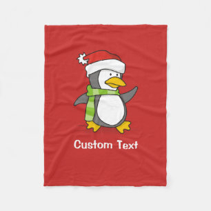 Cobertor De Velo Pinguim de Natal andando na neve