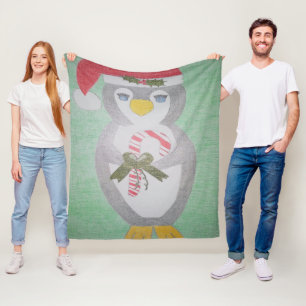 Cobertor De Velo Pinguim de Natal bonito