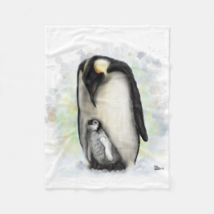 Cobertor De Velo Pinguim do bebê e do pai