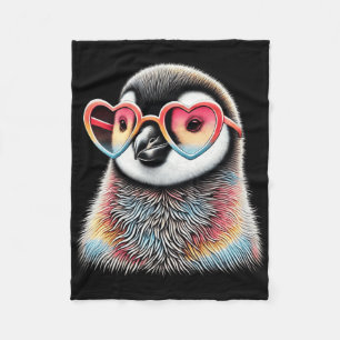 Cobertor De Velo Pinguim do Dia dos Namorados Fofo Coração Singes M