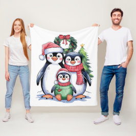 Cobertor De Velo Pinguim Engraçado Coincrível com o pijama da famíl