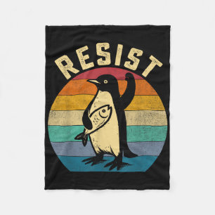 Cobertor De Velo Pinguim Engraçado Resiste Pinguins em Protesto Con