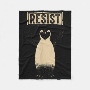 Cobertor De Velo Pinguim Engraçado Resiste Pinguins Legal Protesto