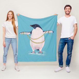 Cobertor De Velo Pinguim gordo engraçado bonito na dieta
