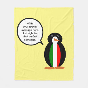 Cobertor De Velo Pinguim Ms Falante Personalizada Italiana