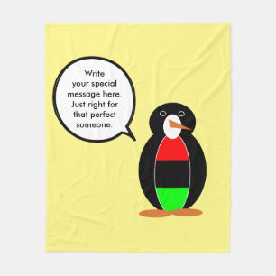 Cobertor De Velo Pinguim Ms Personalizado Diáspora Africana Falante