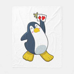 Cobertor De Velo Pinguim no Poker com cartões Poker