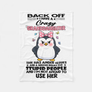 Cobertor De Velo Pinguim Recue Eu Tenho Uma Neta Louca Ela