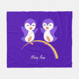 Cobertor De Velo Pinguim Roxo Cujo