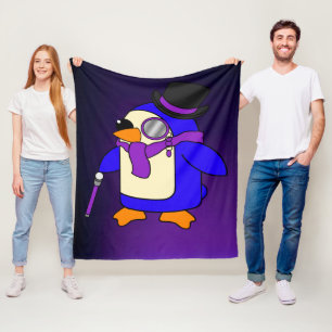 Cobertor De Velo Pinguim roxo de desenho animado bonito