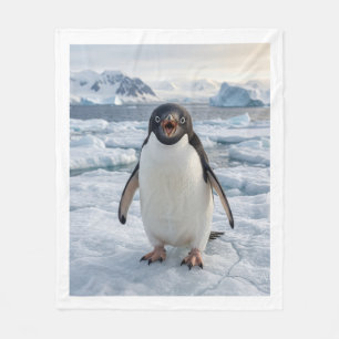 Cobertor De Velo Pinguim Solitário na Paisagem Ártica Gelada Fleece