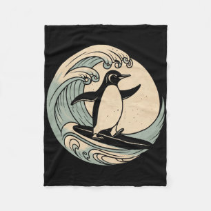 Cobertor De Velo Pinguim Surfando Prancha de Surfe