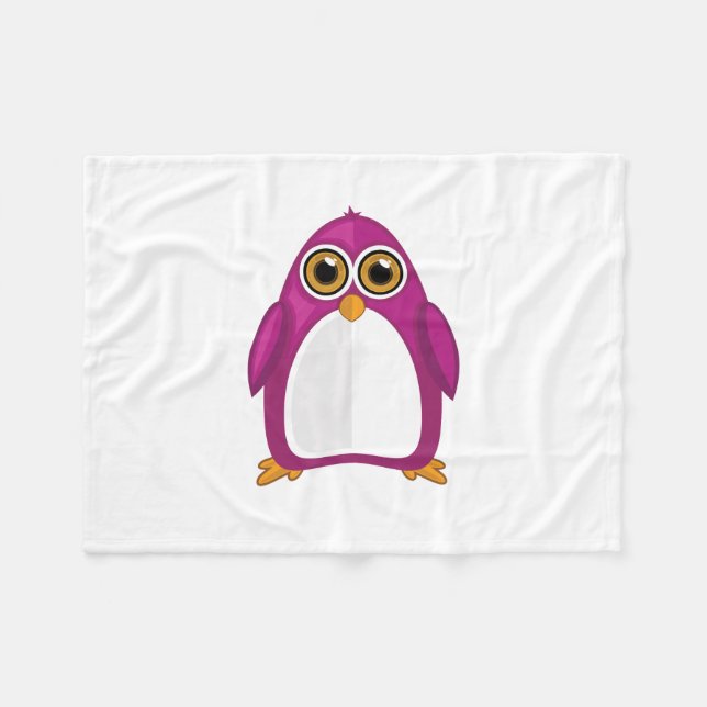 Cobertor De Velo Pinguim Violeta Vermelho Fofo – Pinguim Kawaii de  (Frente (Horizontal))