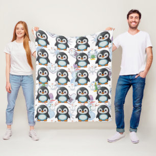 Cobertor De Velo Pinguin Cute Kawaii Baby Patterno