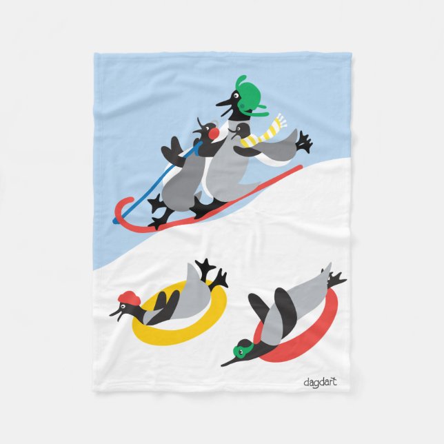 Cobertor De Velo Pinguins com palhetas (Frente)
