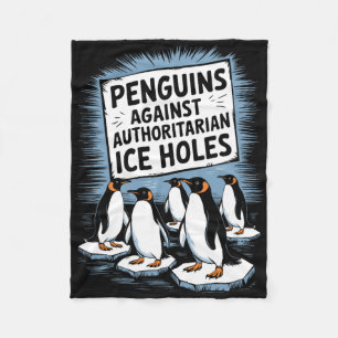 Cobertor De Velo Pinguins Contra Furos De Gelo Autoritários Resiste