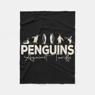 Cobertor De Velo Pinguins Contra Tarifas Animal Engraçado Retro Res