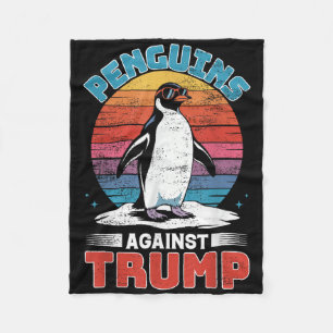 Cobertor De Velo Pinguins Contra Trump Penguin Flippers Up Anti Tr