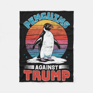 Cobertor De Velo Pinguins Contra Trump Penguin Flippers Up Anti Tr