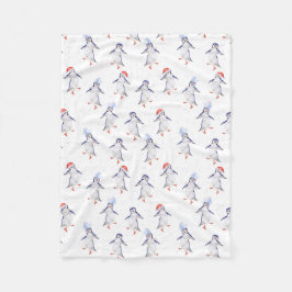 Cobertor De Velo Pinguins Dançantes de Corte de Natal
