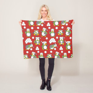 Cobertor De Velo Pinguins de Natal