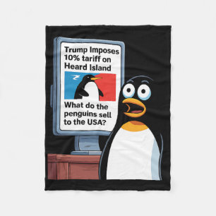 Cobertor De Velo Pinguins Engraçados Trump Injustiça Política Tarif
