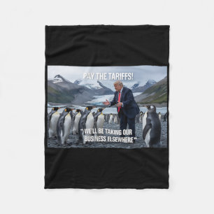 Cobertor De Velo Pinguins engraçados Trump Tarifas 10% Sarcasmo Pol
