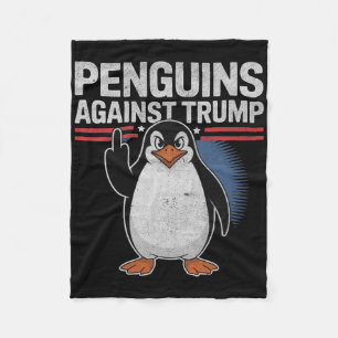 Cobertor De Velo Pinguins Pinguppers Para Cima Anti-Trump Resiste P