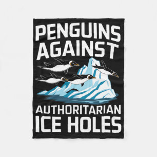 Cobertor De Velo Pinguins Trump Contra Buracos de Gelo Autoritários