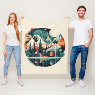 Cobertor De Velo Pinheiros e picos nórdicos, personalizados