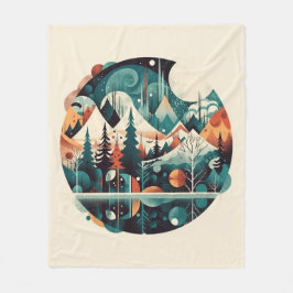 Cobertor De Velo Pinheiros e picos nórdicos, personalizados