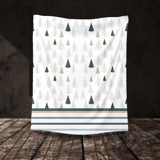 Cobertor De Velo Pinheiros Primitivos em Branco (Criador carregado)