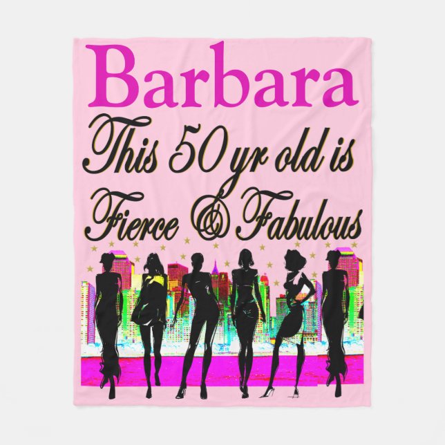 COBERTOR DE VELO PINK 50 E FOLHA PERSONALIZADA FABULOSA (Frente)