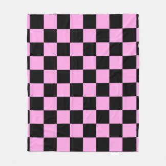 Cobertor De Velo Pink and Black Checkered Square Pattern 